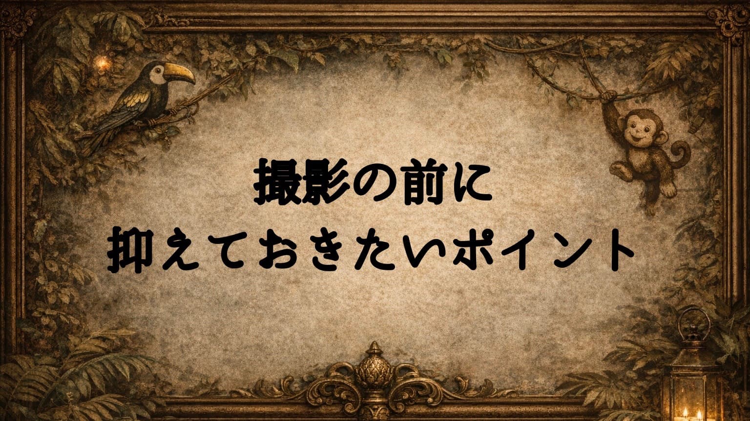 撮影前に抑えておきたいポイント
